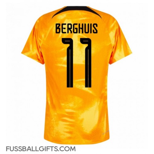 Niederlande Steven Berghuis #11 Fußballbekleidung Heimtrikot WM 2022 Kurzarm